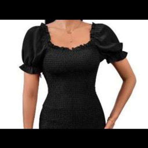 NWT Midi Mermaid Flounce Hem Dress, Size Medium - Picture 3 of 6